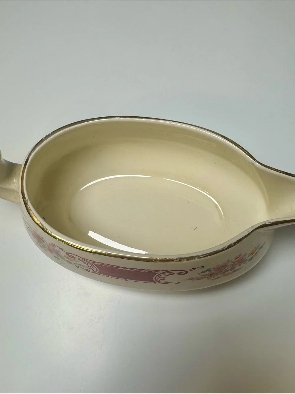 Homer Laughlin Cream Ceramic Serving Platter with Green Backstamp- From 1936